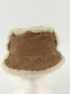 Wilsons Leather Kids Youth Girls Bucket Hat Brown Faux Fur Trim Size Small - Picture 1 of 6