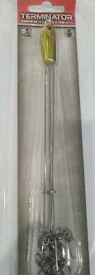 Terminator 8" Umbrella Rig 5 Stainless Steel Wire Gold Siner Shad Head 1/4 oz - Image 1 of 4