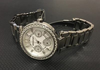 michael kors mk5615 mini parker silver dial crystal multi function ladies watch - image 1 of 4