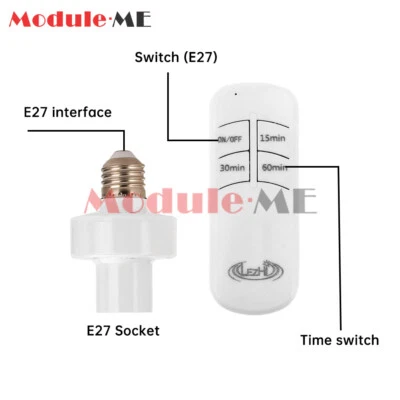 E27 Wireless Remote Control Smart Switch LED lamp Base Wireless Light Switch Kit - Image 1 of 4