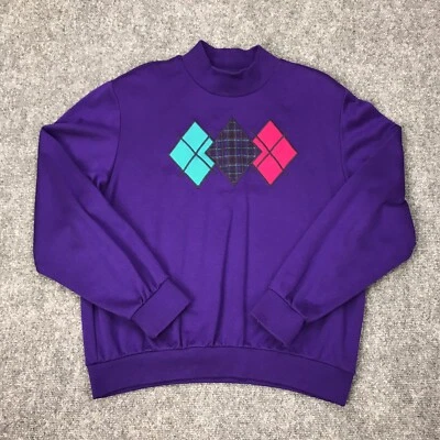 NOVO Moletom Feminino Vintage Anos 90 Alfred Dunner Decote Simulado Grande Bordado Retrô - Imagem 1 de 4