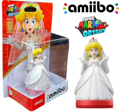 Nintendo Super Mario Odyssey Peach Wedding Outfit Amiibo Figurine (USA SELLER) - Image 1 of 3
