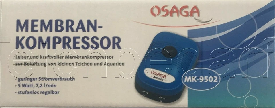Aqarium luftpumpe Osaga MK 9502 Membrankompressor NEU