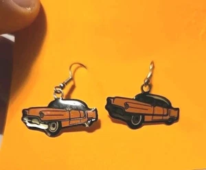 Classic Chevrolet Cadillac Dangle Drop Hook Enamel Earrings - Picture 1 of 6
