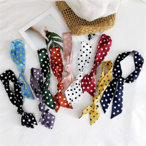 Big Dot Thin Neck Scarves Office Lady Shawls Bandana Hijab 90*5cm Fashion Silky - Picture 1 of 24