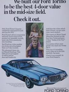 1972 Ford Gran Torino Vintage Blue Original Print Ad-8.5 x 11 " - Picture 1 of 5