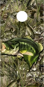 Bass fishing camouflage cornhole board game decal wraps - Picture 1 of 1