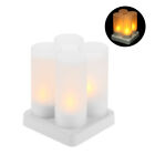 4pcsset Rechargeable  Flickering Flameless Candles Tealight Candles Z1F2