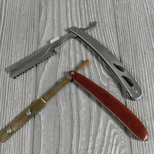 Vintage Set Of Straight Razors One Made In USA Both Take Replaceable Razors One - Picture 1 of 9