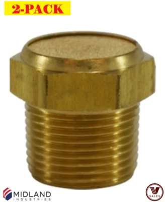 ¡PACK DE 2! Midland Metals 300-001 Bronce Sinterizado Respirador Ventilación 1/8 "NPT Cuerpo de Latón Foto 1 de 4