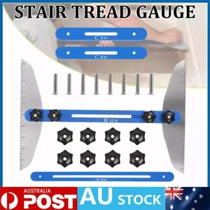 A Set Stair Tread Template Tool Length Adjustable 11''-60'' Measuring Jig Gauge - Picture 1 of 13