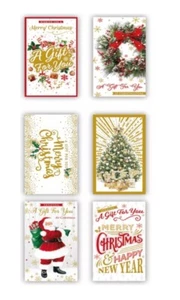 6 Mixed Traditional Christmas Money Envelopes Gift Card Voucher Wallet Xmas - Picture 1 of 2