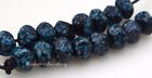 BLACK TURQUOISE Blue NUGGET Beads * Lampwork Glass sra - faceted rocks, 9-12 mm