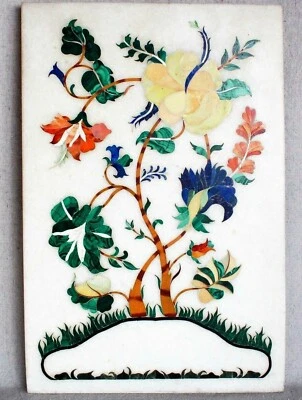 Wall Scenery Beautiful Design Inlay Work White Marble Coffee Table Top for Hotel - Image 1 of 4