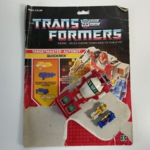 Vintage 1987 Hasbro Transformers G1 Quickmix Targetmaster + Cardback
