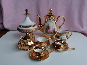 Tee-/ Kaffeeservice-Set Stempel Bavaria Germany 13 Teile in Goldfarbe wie NEU - Bild 1 von 10