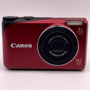 Canon PowerShot A2200 14.1MP Digital Camera – Red – Tested Working - Picture 1 of 7