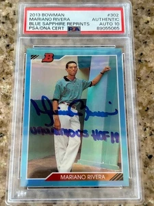 Tarjeta de Bowman Mariano Rivera de los Yankees 2013 #302 1992 firmada por la corte automática PSA 10 RARA - Imagen 1 de 3
