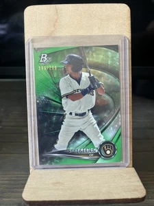 2022 Bowman Platinum Sal Frelick Brewers TOP-49 Prospect rifrattore verde 289/299 - Foto 1 di 2