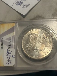 1878 cc ANACS Ms 63 Morgan Dollar Cool Tone Pattern Obverse Look👀👀 - Picture 1 of 11