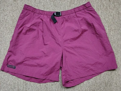 Pantalones Cortos Híbridos COLUMBIA De Colección Hombres M Borgoña Nylon Forrados con Cinturón Senderismo Aire Libre Foto 1 de 4