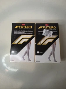 2 3M Futuro Medical Compression Thigh Length Stockings White - Picture 1 of 3