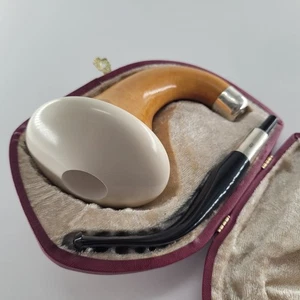 Genuine Natural African GOURD Calabash Block Meerschaum Pipe handmade CPW #k2425 - Picture 1 of 17