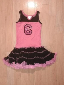ooh la la couture 6th birthday tutu dress size 6 pink and black EUC - Picture 1 of 8