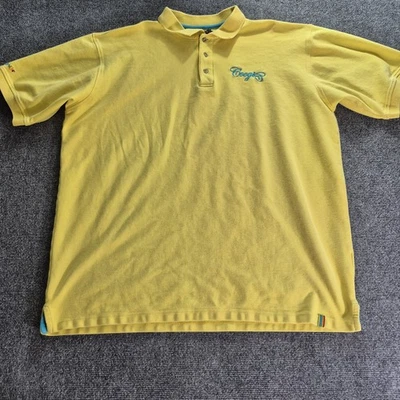 Camisa polo masculina Coogi tamanho 3XL XXL amarela manga curta vintage  - Imagem 1 de 4