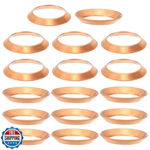 PATIKIL Flare Gasket, 10Pcs Fit for 3/4" Tube Size 45 Degree Copper Flared Pi - Picture 1 of 5