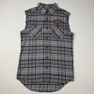 Harley-Davidson Hemd Herren Medium 120th Anniversary Cutoff Biker Weste Knopfleiste - Bild 1 von 6