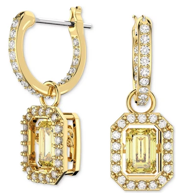 施华洛世奇千禧年吊坠耳环,黄色和透明彩色水晶金色 — 第 1/4 张图片