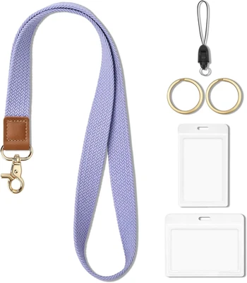 Porta Tessere Con Cinturino, Cordino Da Portare Al Collo, Portachiavi, Porta Tes - Immagine 1 di 4