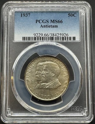 1937 ANTIETAM COMMEMORATIVE SILVER HALF DOLLAR PCGS MS66 11XEG25 - Image 1 of 4