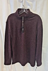 Club Room Mens 1/4 Zip Sweater Merino Lanerossi Wool Blend Red Plum XL - Picture 1 of 10