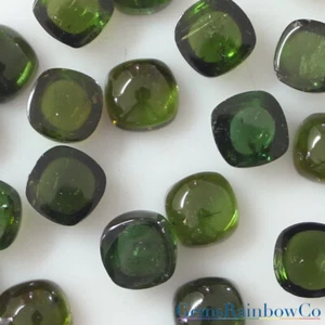 Green Tourmaline Square Cushion Cabochon 6mm and 8mm Loose gemstones AA Quality - Picture 1 of 6