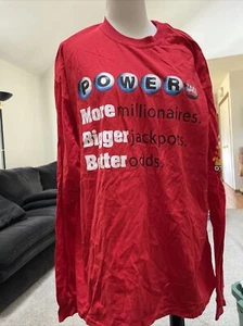 Illinois Red Power Ball Lottery Long Sleeve T Shirt Size XL - Picture 1 of 9