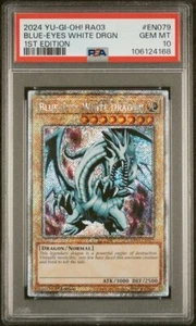 2024 Yu-Gi-Oh! Blue-Eyes White Dragon RA03-EN079 Platinum Secret Rare PSA 10 - Picture 1 of 1