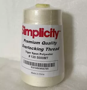 CREAM Simplicity Overlocker / Sewing Thread 5000m, 100% Spun Polyester - Imagen 1 de 2