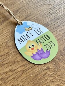 Personalised First Easter Gift Metal Tag Keepsake Babys First Easter Gift Egg