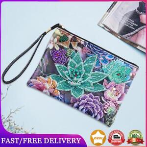 DIY Diamond Art Cosmetic Bag Flowers Single Sided PU Women Clutch (BD-10) AU
