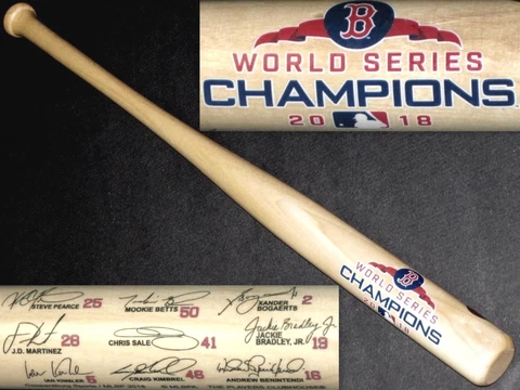 BOSTON RED SOX~2018 WORLD SERIES CHAMPIONS~MINI 18" BASEBALL BAT (9) SIGNATURES Cover