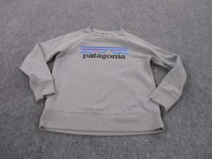Patagonia Sweatshirt Boys M Gray Stretch Logo Outdoors Hiking Lightweight Youth - Picture 1 of 11