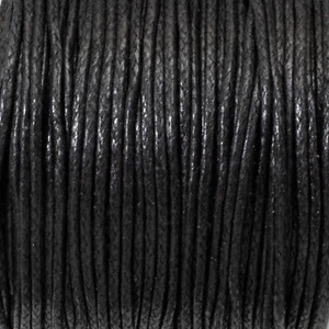 Black 1mm Waxed Cotton Cord - 25 Meters - Jewelry and Craft String - Picture 1 of 3