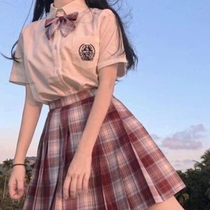 Japan School JK Uniform Sailor Suit Long Sleeve Blouse + Pleated Skirt Suit Girl - Picture 1 of 41