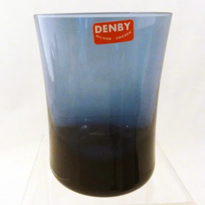 DENBY Arabesque Blue Ice Tumbler Small 4.2" tall NEW NEVER USED Milnor Sweden