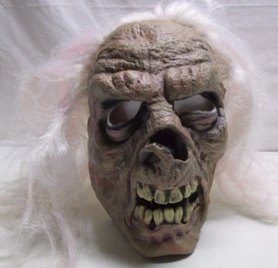 Halloween Mask Skeleton Old Guy Long Hair 2004 Paper Magic Group Scary Costume  - Image 1 of 4