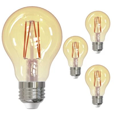 Diodesy 4PK A19 Filament Light Bulb All Dimmer 4.5W 40W E26 2100K 410LM CRI90 - Image 1 of 3