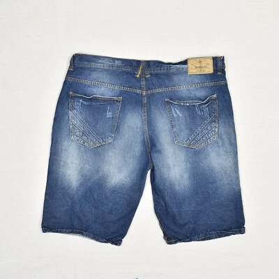 Akademiks Cotton Blue Size 44 Jeanius Baggy Bermuda Denim Shorts Zip Y2K - Image 1 of 4