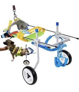 Verstellbarer 4-Rollen Hunde Rollstuhl | Haustier Rollstühle Behinderte Hinterbeine Größe XS - Bild 1 von 5